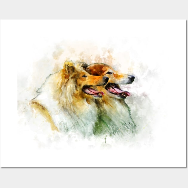 Rough Collie / Long-haired Collie watercolor Wall Art by PetsArt